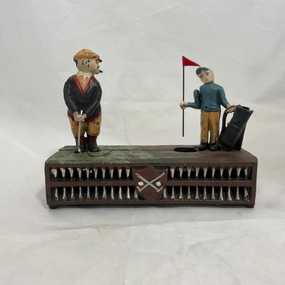 -206- COLLECTIBLE | Cast Iron Golfer Bank