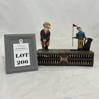 -206- COLLECTIBLE | Cast Iron Golfer Bank