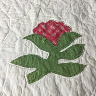 965 Antique Rose Variation Quilt C. 1870 Pennsylvania