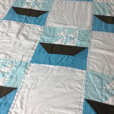 966 Vintage Ship Nautical Quilt 80â€ x 100â€