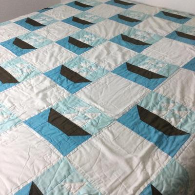 966 Vintage Ship Nautical Quilt 80â€ x 100â€