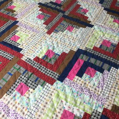967 Vintage Large Multicolor Patchwork Quilt 103â€ x 100â€