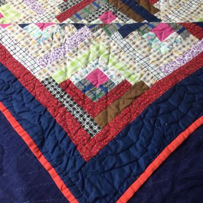 967 Vintage Large Multicolor Patchwork Quilt 103â€ x 100â€
