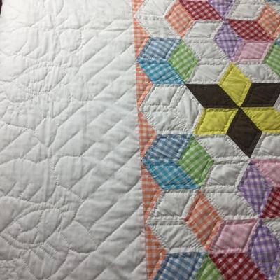 968 Vintage Bee Hive Colorful Quilt 99â€ x 85â€