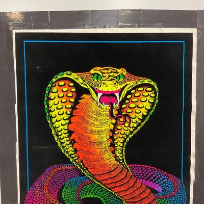 -254- COLLECTIBLE | Vintage Blacklight Cobra Poster