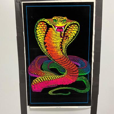 -254- COLLECTIBLE | Vintage Blacklight Cobra Poster