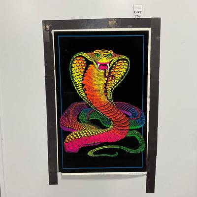-254- COLLECTIBLE | Vintage Blacklight Cobra Poster
