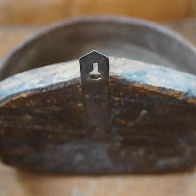 ANTIQUE STONEWARE JUG AND VERY OLD HANGING BOX.