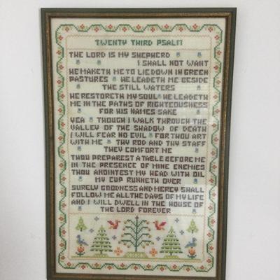 972 Framed Cross Stitch Psalm