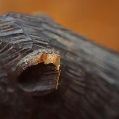 VINTAGE HAND CARVED WOOD BOAR