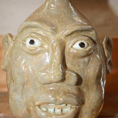 JW FANNIN UGLY FACE MOONSHINE  SOUTHERN FOLK ART  DATED ON BASE 2009