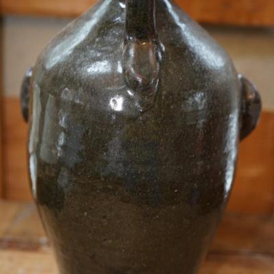 SOUTHERN FOLK ART POTTERY "UGLY" FACE JUG BY GRACE NEL HEUER DATED 1999