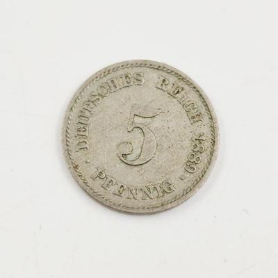 1880 GERMAN EMPIRE 5 PFENNING COIN