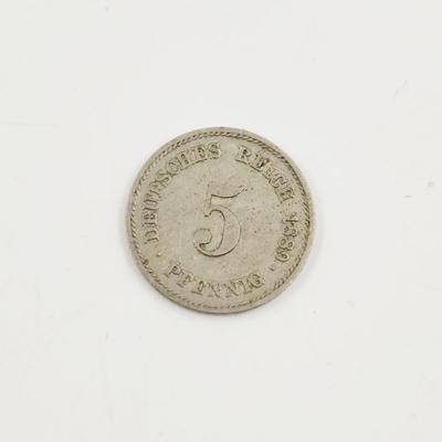 1880 GERMAN EMPIRE 5 PFENNING COIN