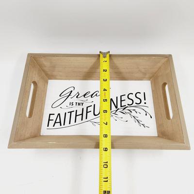 DAYSPRING GREAT IS THY FAITHFULNESS WOODEN DECOR TRAY