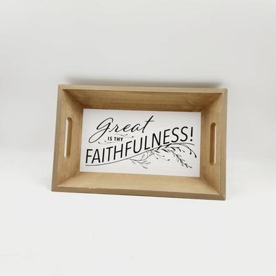 DAYSPRING GREAT IS THY FAITHFULNESS WOODEN DECOR TRAY