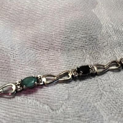 Ross Simons Ruby, Emerald, Sapphire Gold Vermeil 7" Bracelet