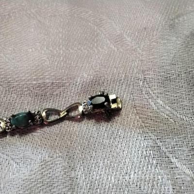Ross Simons Ruby, Emerald, Sapphire Gold Vermeil 7" Bracelet