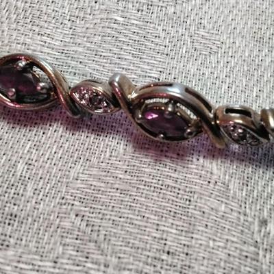 Vintage Ross Simons Ruby and Diamonds  7" Gold Vermeil Bracelet