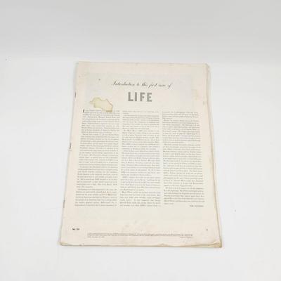 1st ISSUE OF LIFE MAGAZINE - NOV 23RD, 1936 - NO COVER