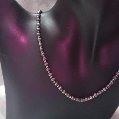 Vintage Hematite and Black 925 Bead 19" Necklace