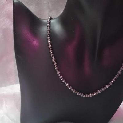 Vintage Hematite and Black 925 Bead 19" Necklace