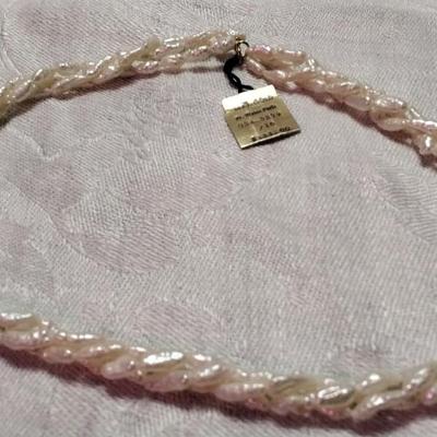 Beautiful Danecraft 16" Torsade Keshi Pearl Necklace with 14K Clasp