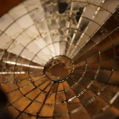 18th CENTURY MIRRORED BACK TIN CANDLE LAMP WALL MOUNT