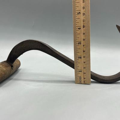 Antique Museum Piece 19th Century Grab Hook with Stamped Manufacture Symbol