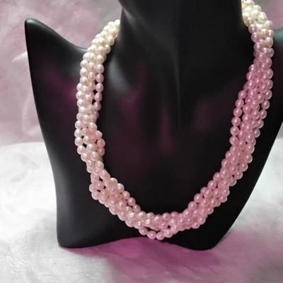 Beautiful 17" 5 Strand 5.5 mm Torsade Necklace