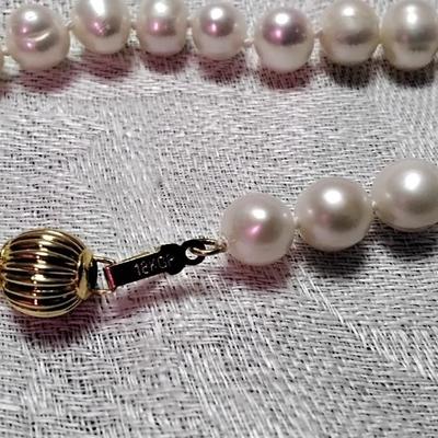 Very High Sheen 7.5 mm 24" 18K GP Clasp