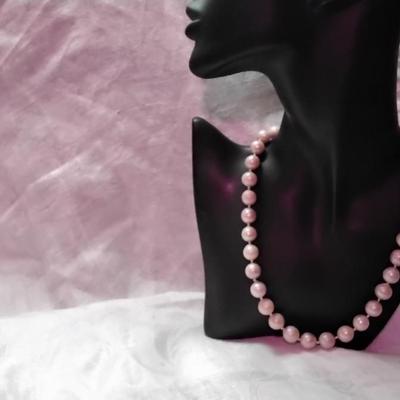 Vintage Lavender 11 mm Pearl 18" Necklace With Stunning Magnetic Clasp