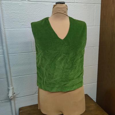 VINTAGE VELVETY SIDE ZIPPING SHORT SLEEVE TOP