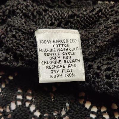 TALBOTS BLACK LONG SLEEVE CROCHET PULLOVER LOOSE-KNIT TOP