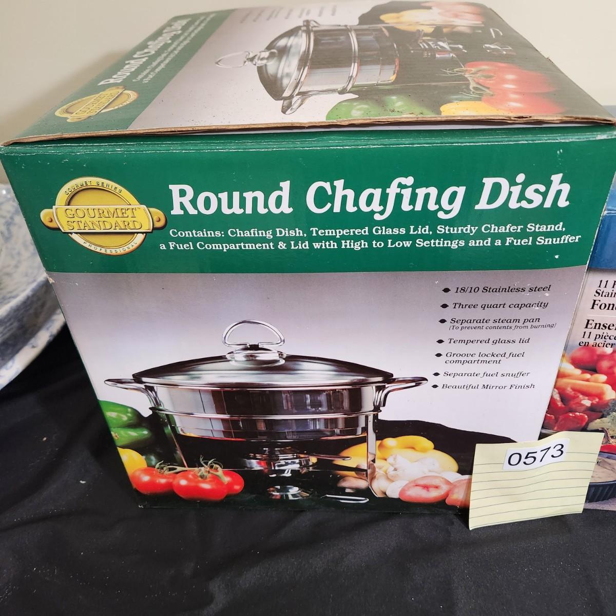 Round Chafing Dish & Trudeau Fondue Set lot 573
