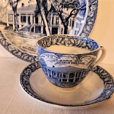 Lot #121  Vintage Cup/Saucer Trio Set  - Beauvoir Jefferson Davis Home