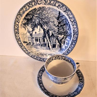 Lot #121  Vintage Cup/Saucer Trio Set  - Beauvoir Jefferson Davis Home