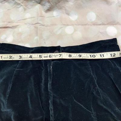 VINTAGE KORET OF CALIFORNIA BLACK CRUSHED VELVET HIGH WAISTED PANTS WAIST 26"