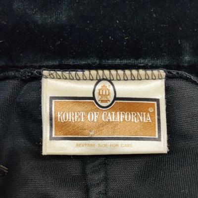 VINTAGE KORET OF CALIFORNIA BLACK CRUSHED VELVET HIGH WAISTED PANTS WAIST 26"