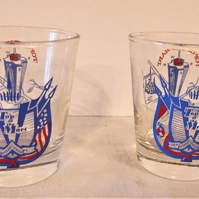 Lot #124  Pair of vintage New Orleans Top of the Mart Bar Glasses - Ain't Dere no more!