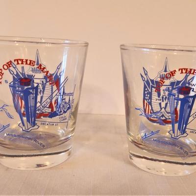 Lot #124  Pair of vintage New Orleans Top of the Mart Bar Glasses - Ain't Dere no more!