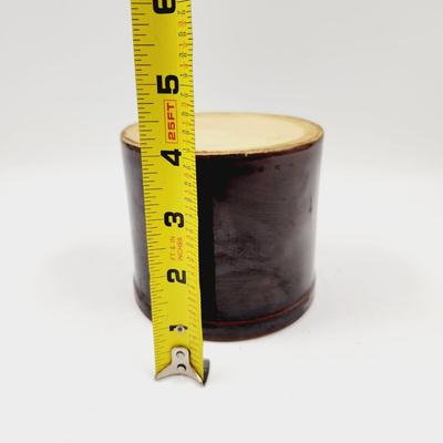 VINTAGE BROWN GLAZE SQUATTY CROCK