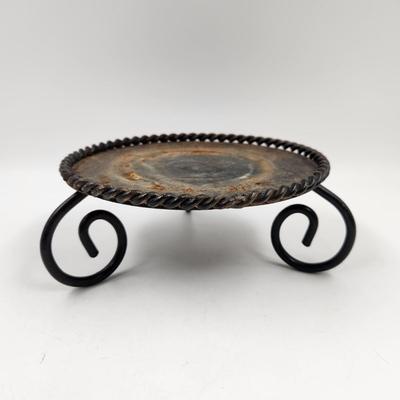IRON PEDESTAL  CANDLE HOLDER