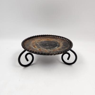 IRON PEDESTAL  CANDLE HOLDER