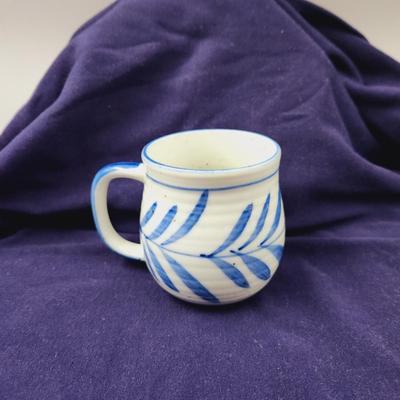 BEAUTIFUL HAND CRAFTED BLUE & GRAY DESIGNED CUP