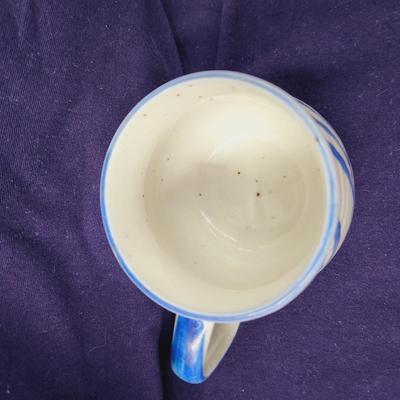 BEAUTIFUL HAND CRAFTED BLUE & GRAY DESIGNED CUP
