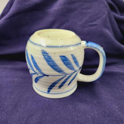 BEAUTIFUL HAND CRAFTED BLUE & GRAY DESIGNED CUP