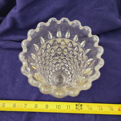 VINTAGE CLEAR CUT TALL VASE