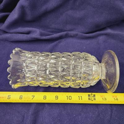 VINTAGE CLEAR CUT TALL VASE