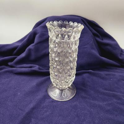 VINTAGE CLEAR CUT TALL VASE